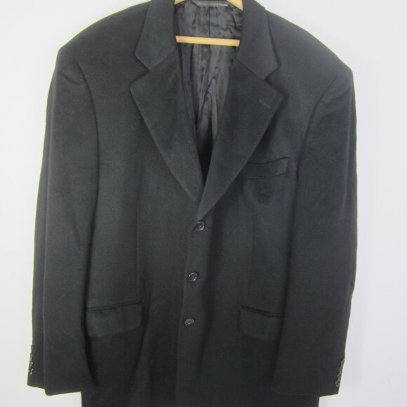 Jack Victor Sport Coat Mens 48L Black Loro Piana Italy 100% Cashmere Blazer - Picture 8 of 15